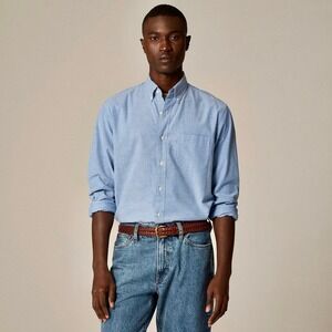 NWT!! J. CREW Broken-In Organic Cotton Oxford Shirt Buttondown Raincoat Blue XS